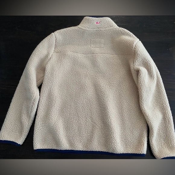 Vineyard Vines Girls' Snap Placket Sherpa Pullover Size L Large 14 - Picture 3 of 7